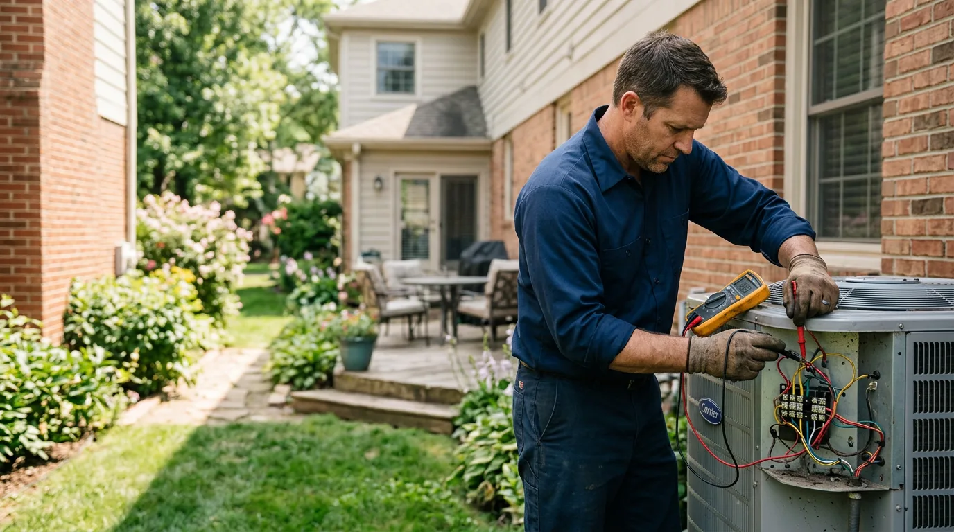 HVAC technician working near Dewar, OK